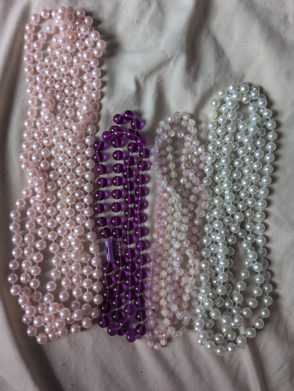 Bundle Of Vintage Costume Jewelry Beaded Necklaces